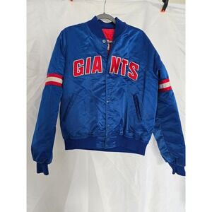Vintage Starter‎ New York Giants NFL Satin Bomber Jacket Mens L